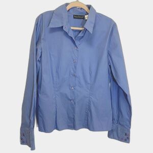 Harve Bernard - button front shirt with embroidery cuffs - size L